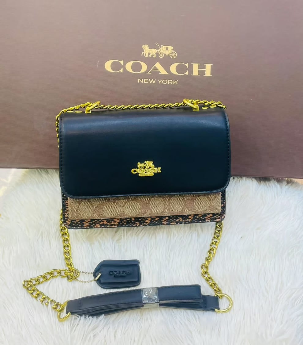 Black printed coach bag pre order
