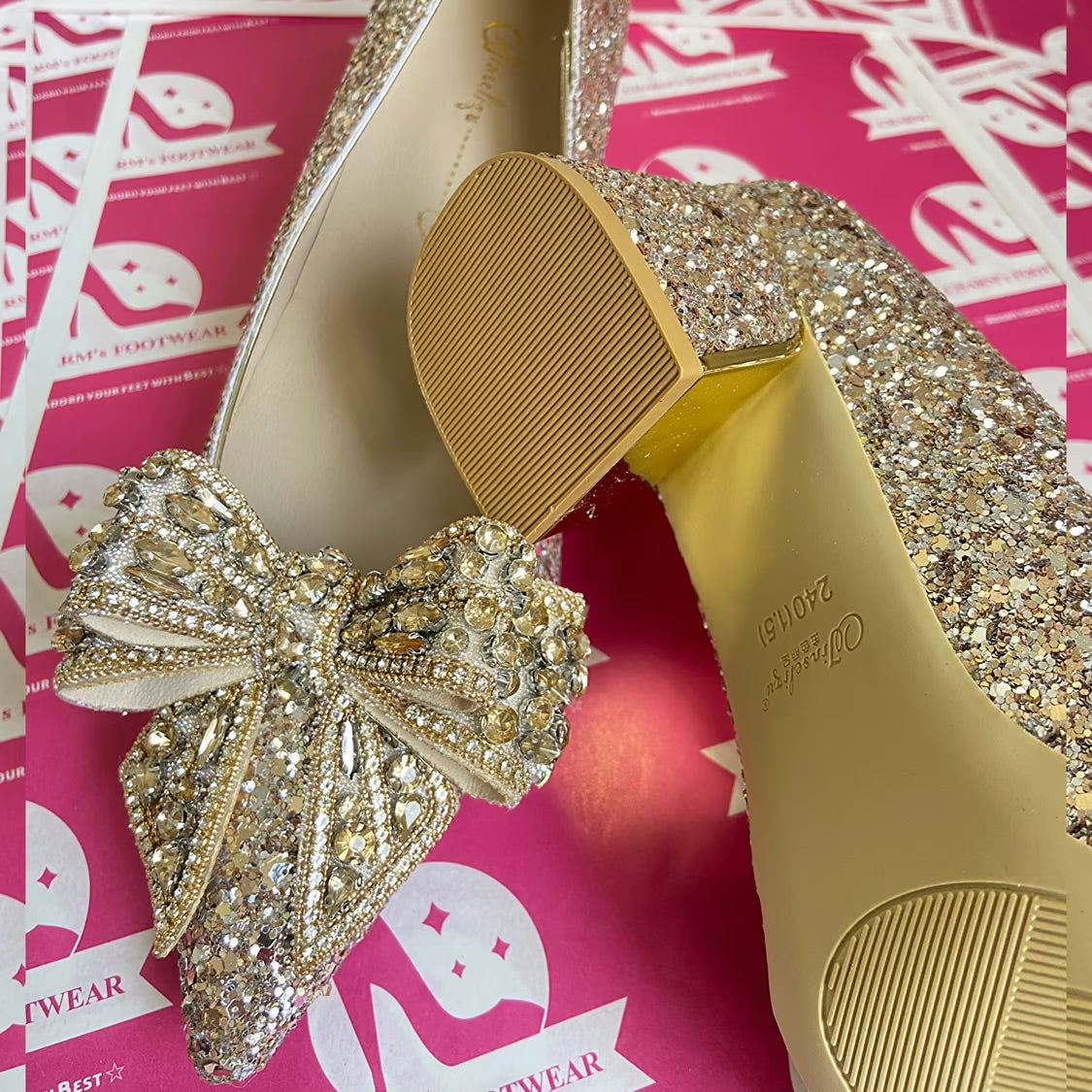 Shimmery Bow-knot Bow Shoes (pre order)