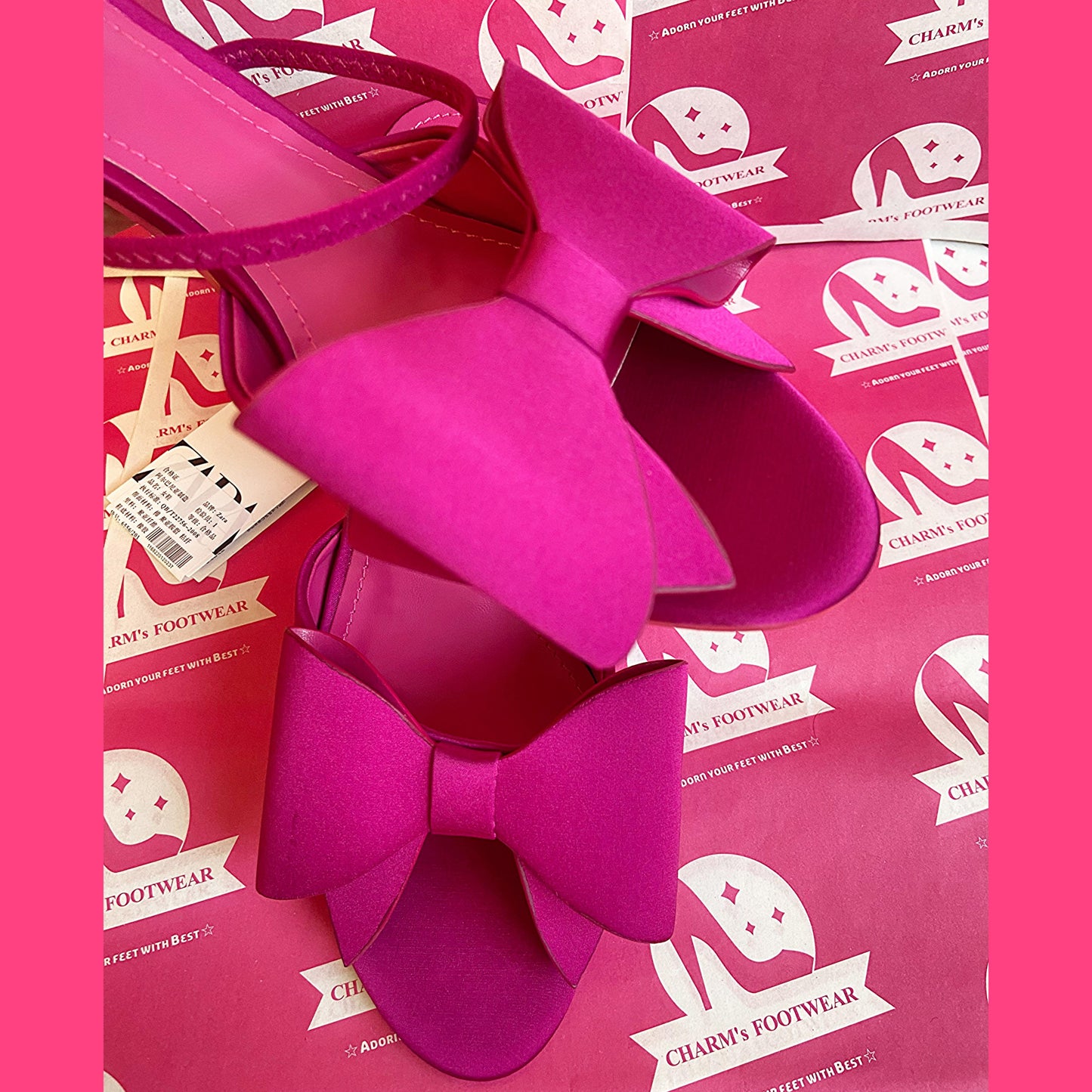 ZARA hot pink bow heels ( PreOrder )
