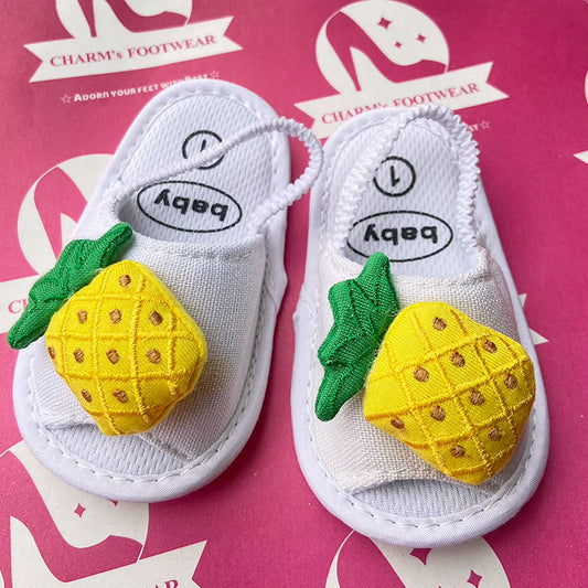 White pineapple slippers