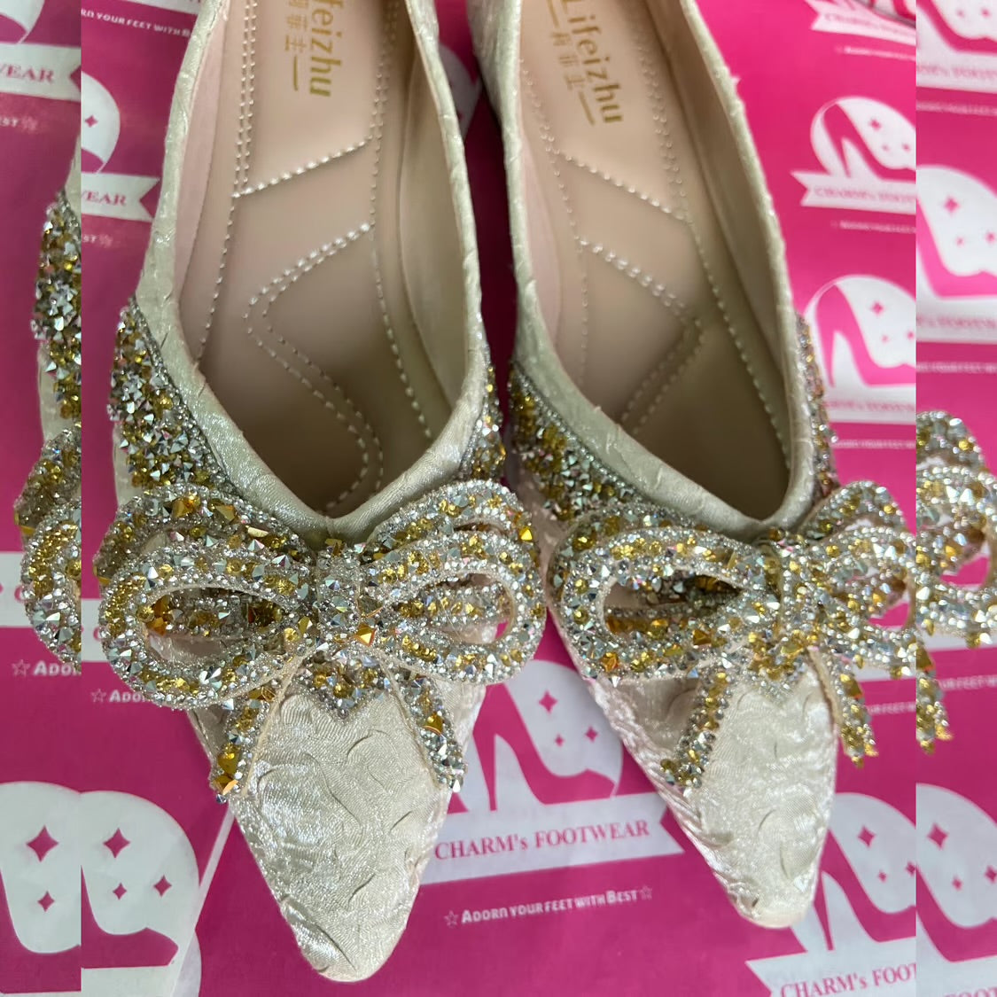 Apricot beige Bow Fancy Flats (pre order)