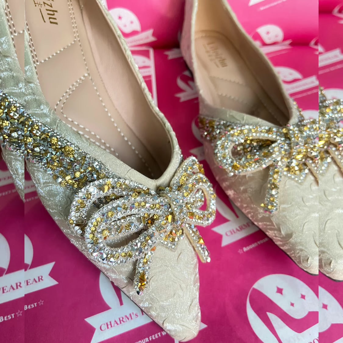 Apricot beige Bow Fancy Flats (pre order)