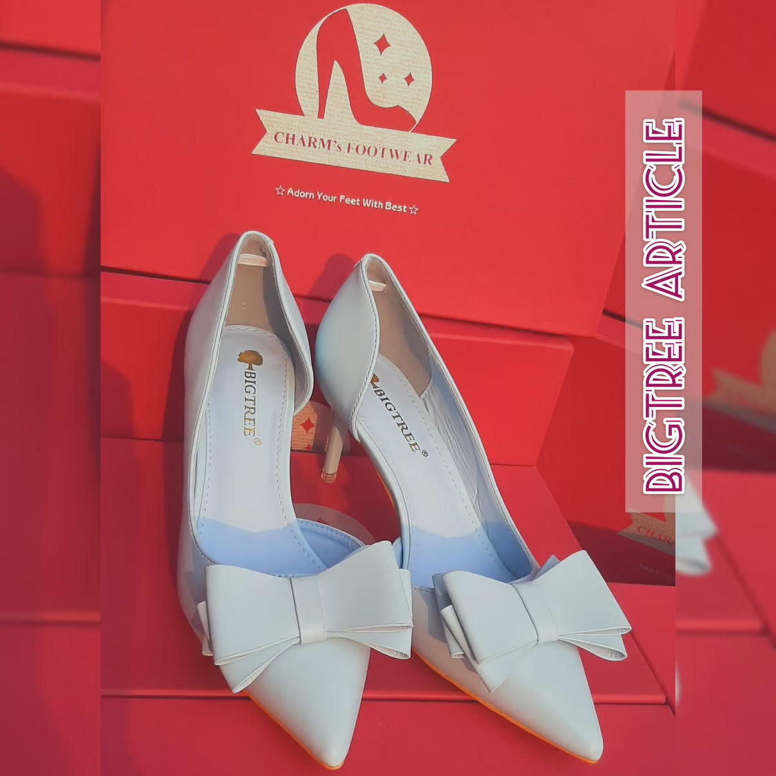 Sky blue BIGTREE BOW HEELS (pre order)