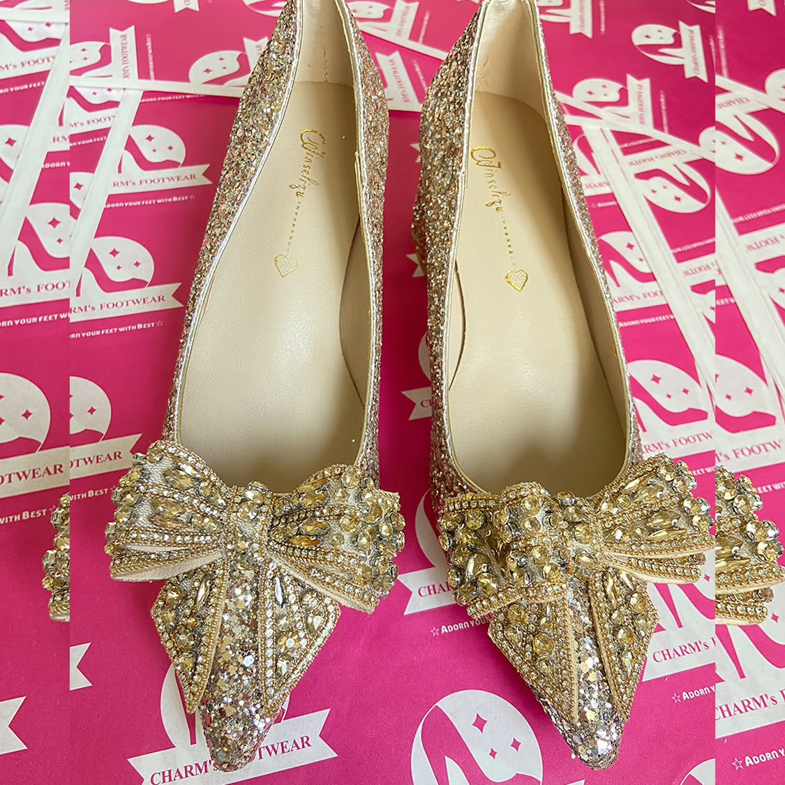 Shimmery Bow-knot Bow Shoes (pre order)