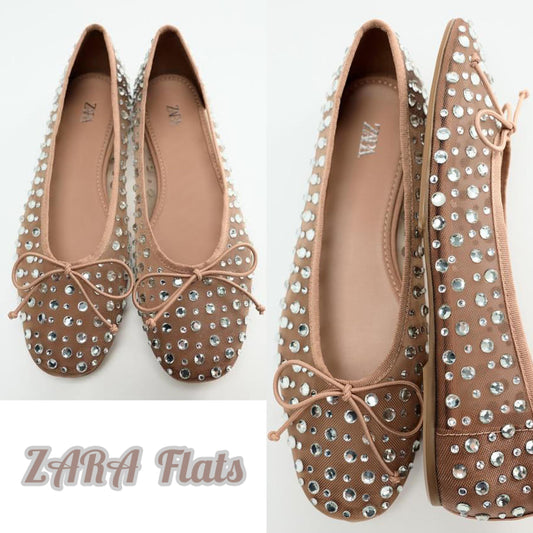 ZARA beige Bow Shoes