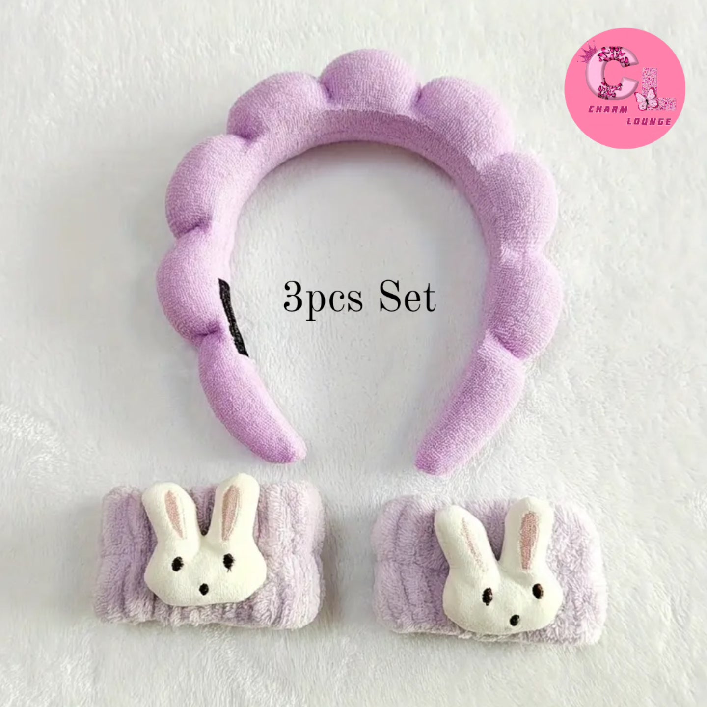 3pcs plush Headband+ Wristband Sets