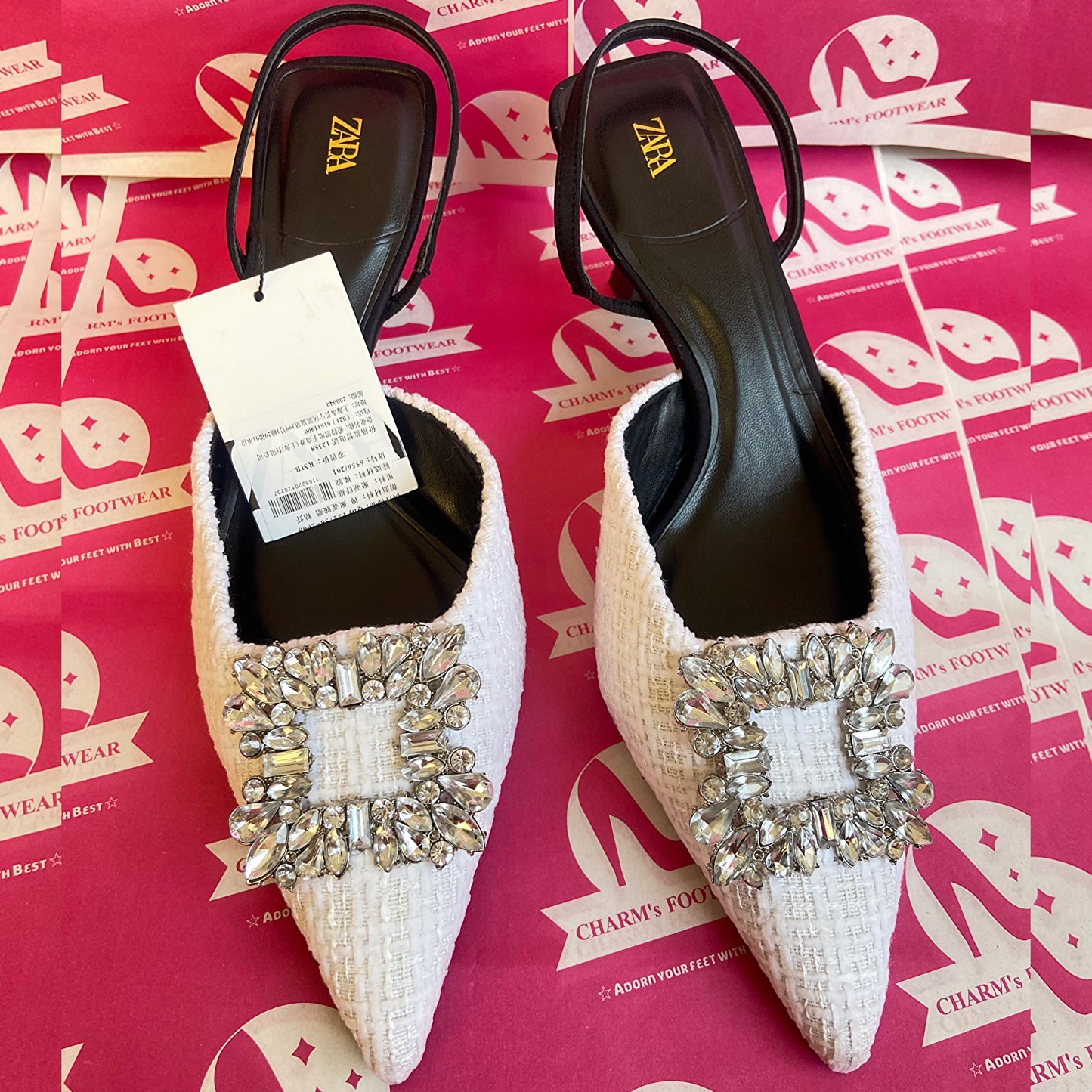 ZARA white kitten heels ( PreOrder )