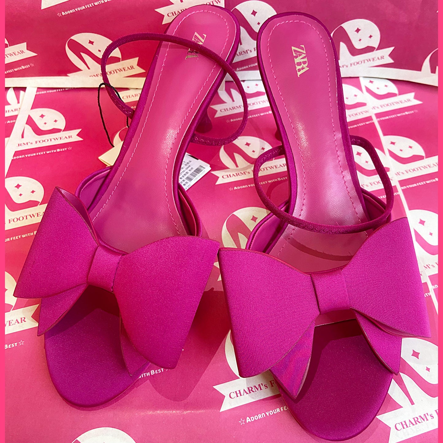ZARA hot pink bow heels ( PreOrder )