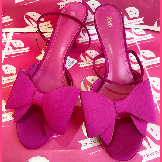 ZARA hot pink bow heels ( PreOrder )