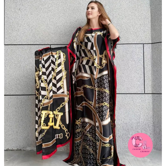 2pcs Silk Satin Maxi Dress