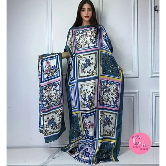 2pcs Silk Satin Maxi dress