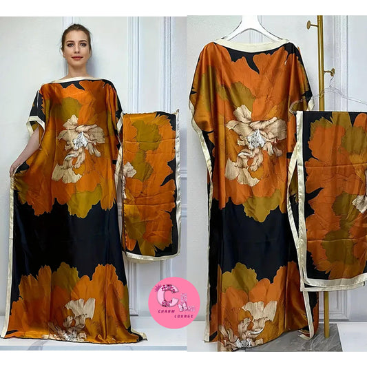 2pcs Silk Satin Maxi dress
