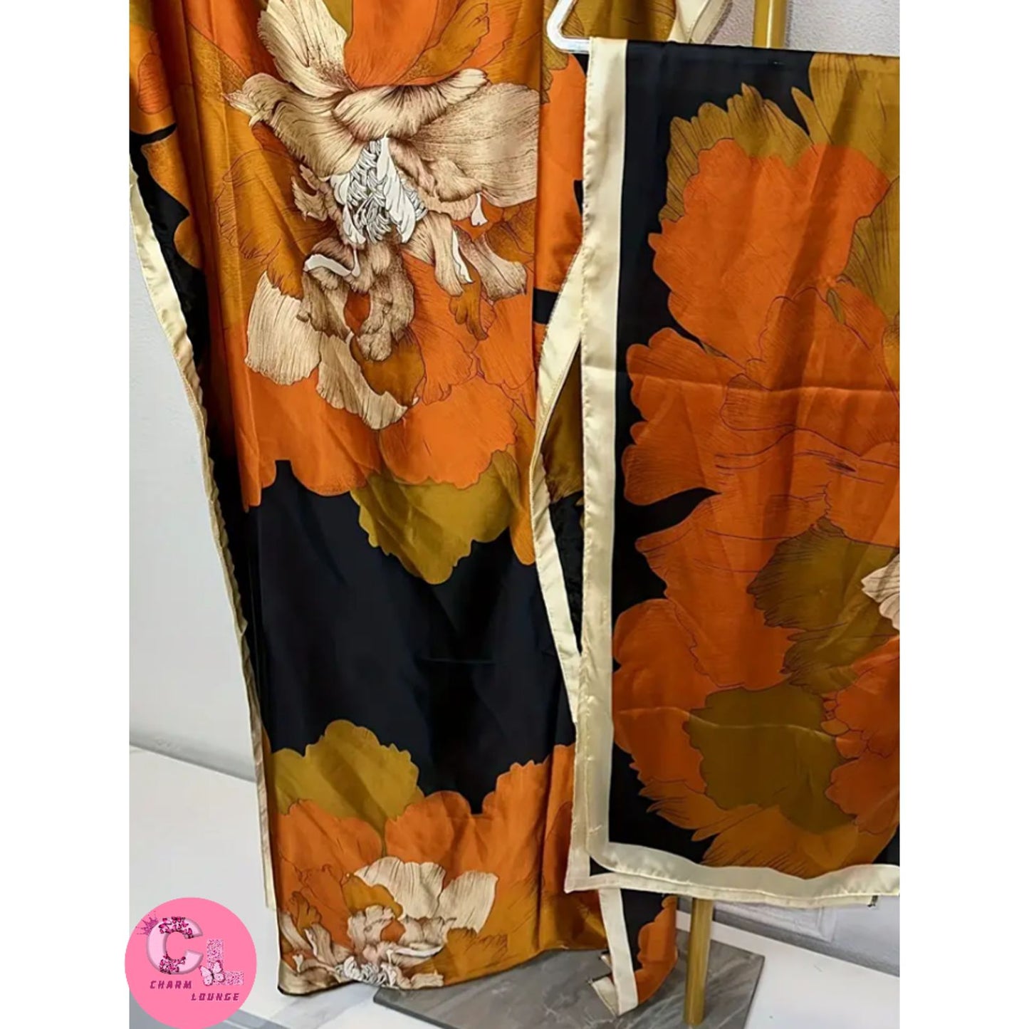 2pcs Silk Satin Maxi dress