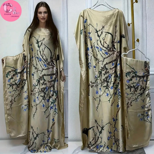 2pcs Silk Satin Maxi dress