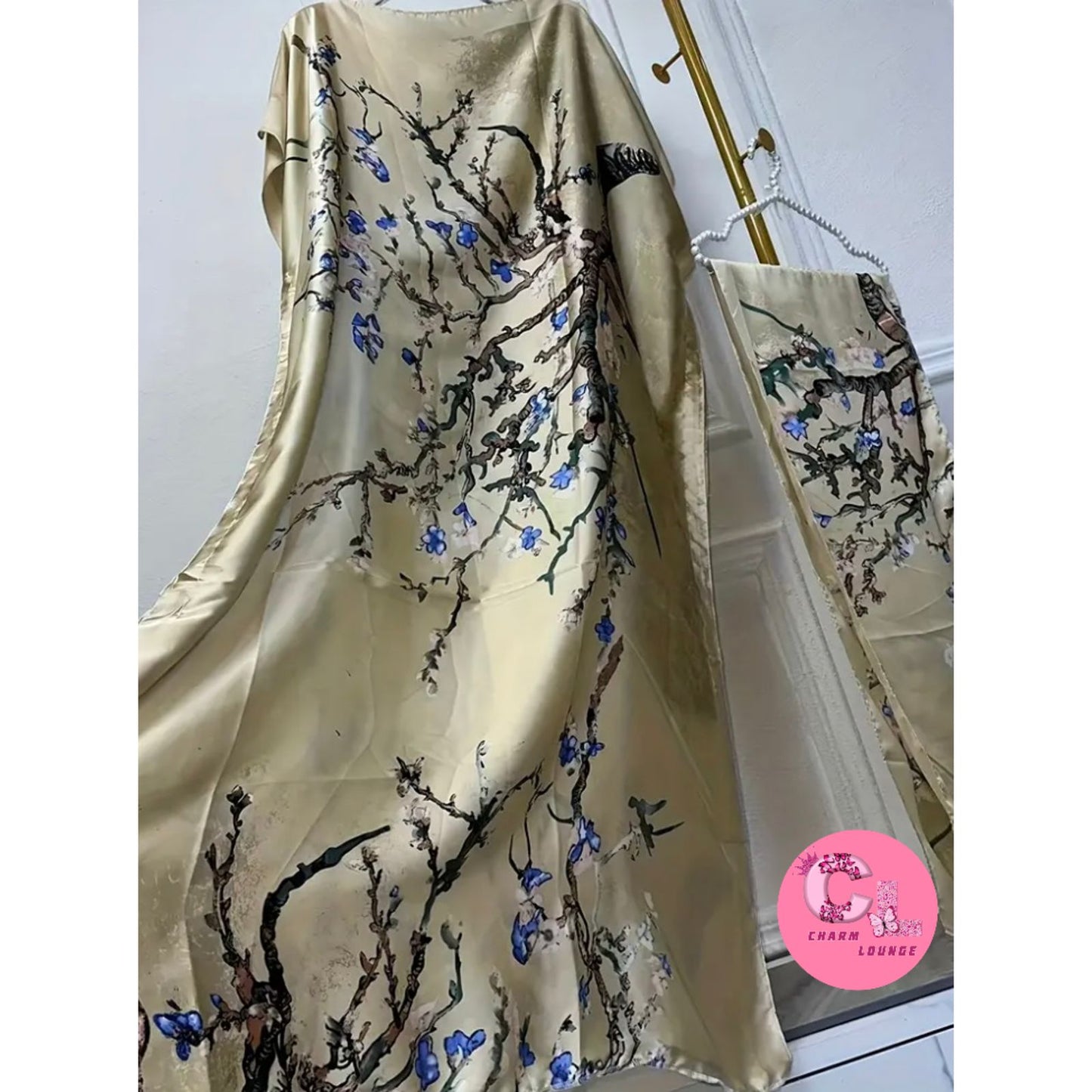 2pcs Silk Satin Maxi dress