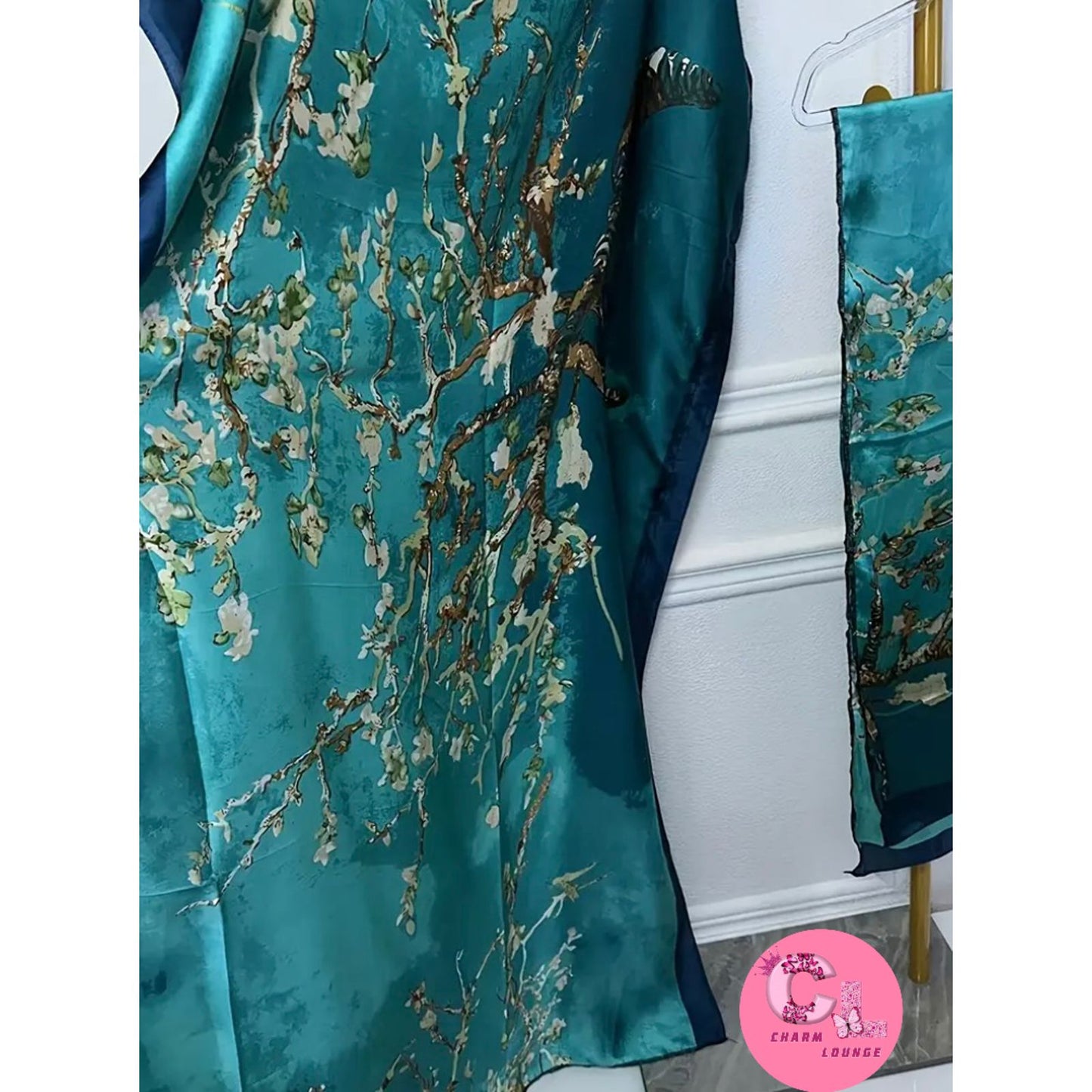 2pcs Silk Satin Maxi dress