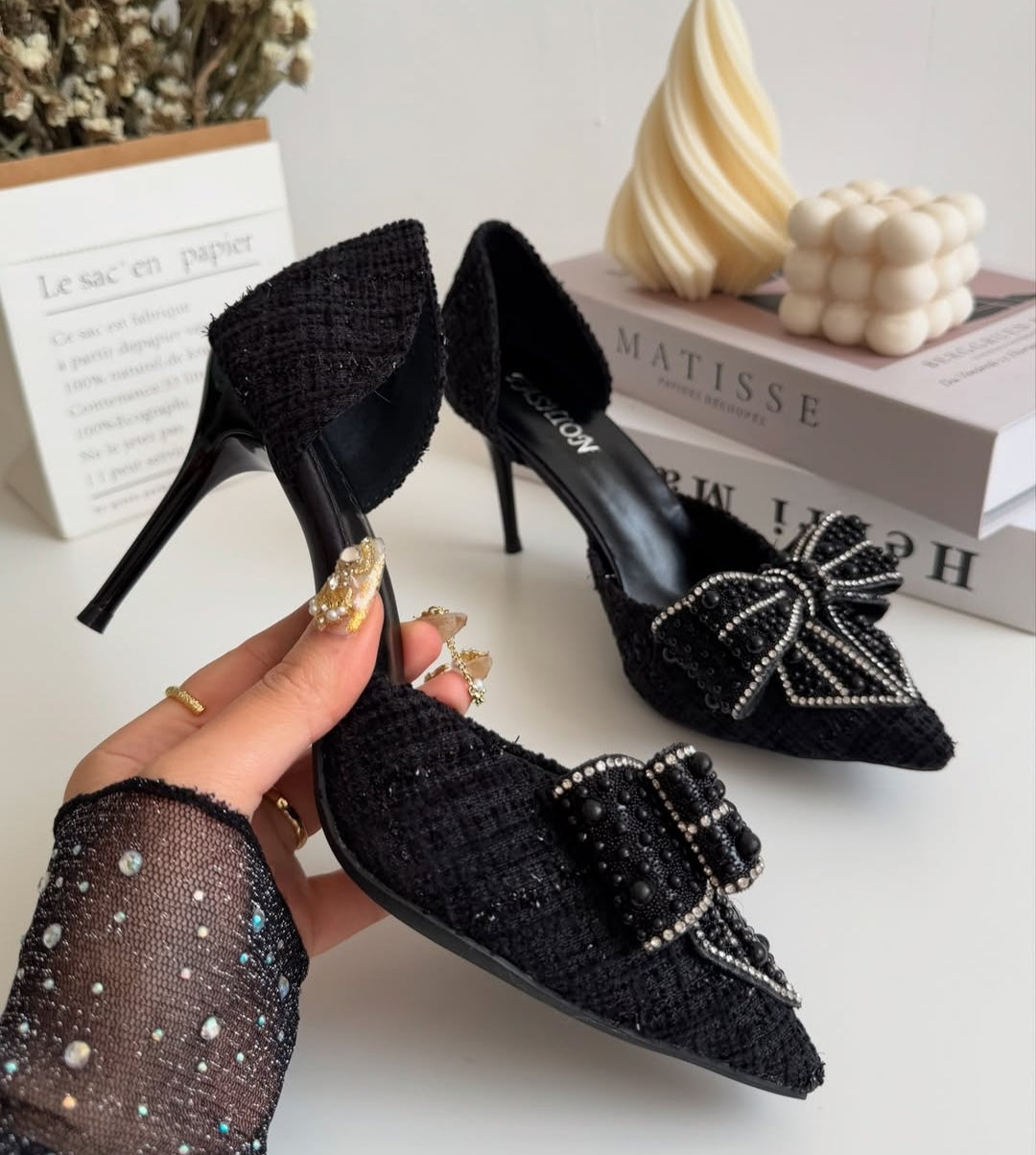 Korean Bow Black Heels🖤