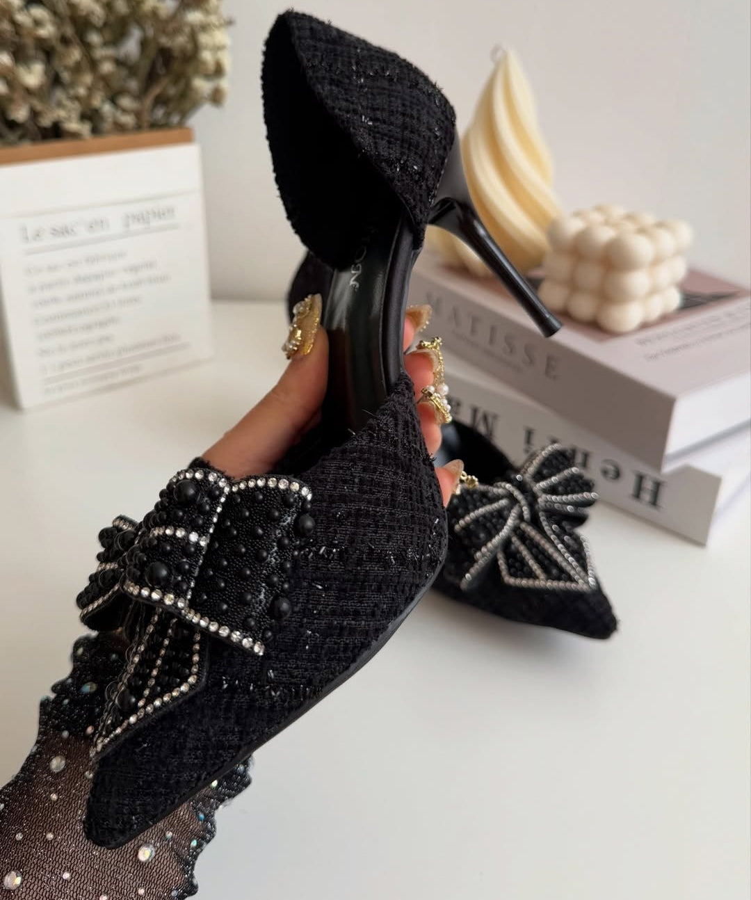 Korean Bow Black Heels🖤