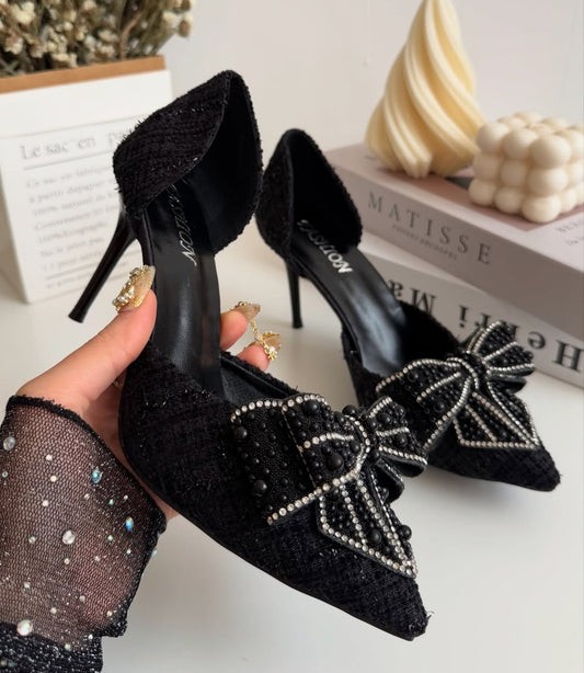 Korean Bow Black Heels🖤