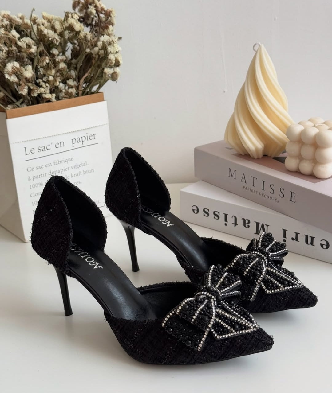 Korean Bow Black Heels🖤