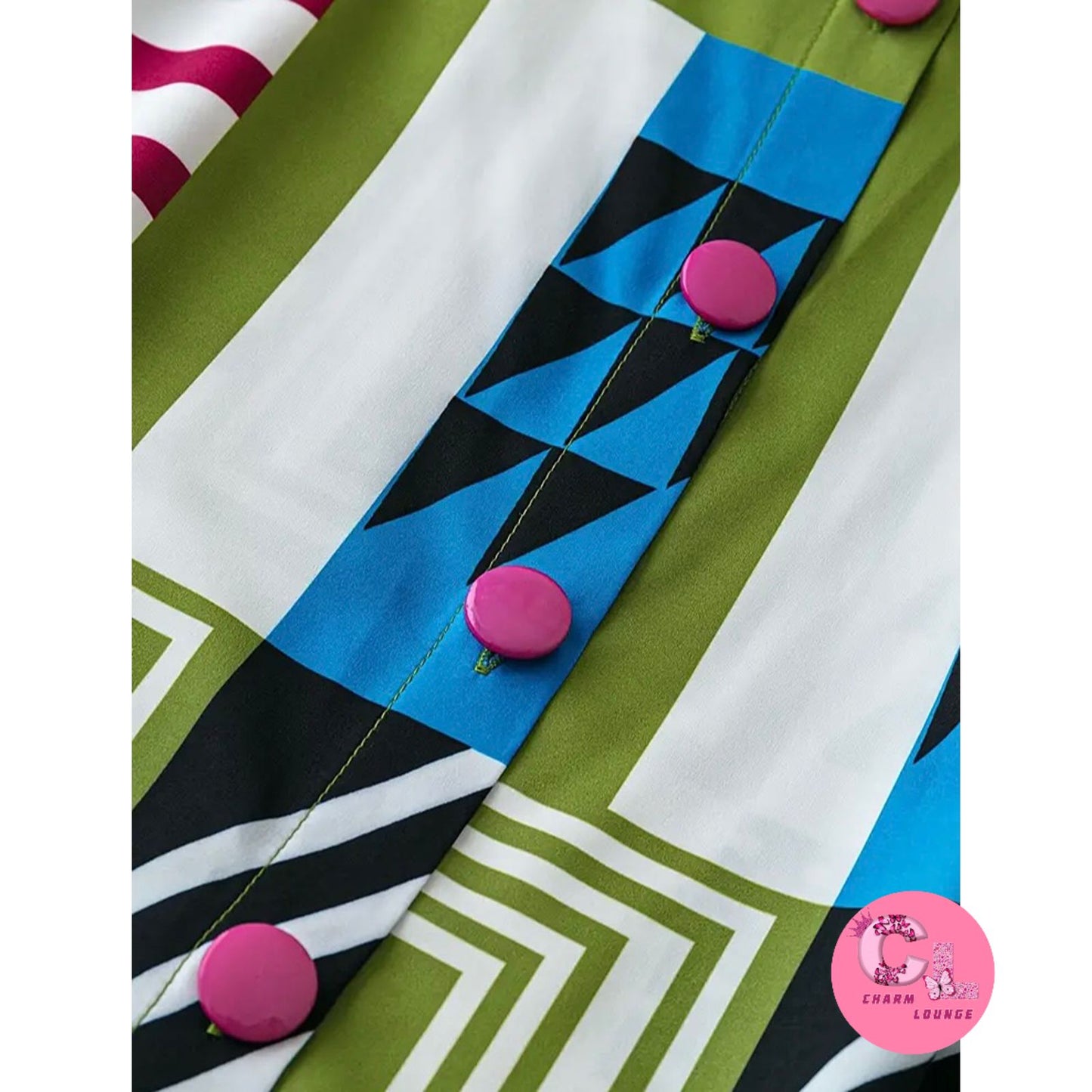 Geometric designed Korean dress