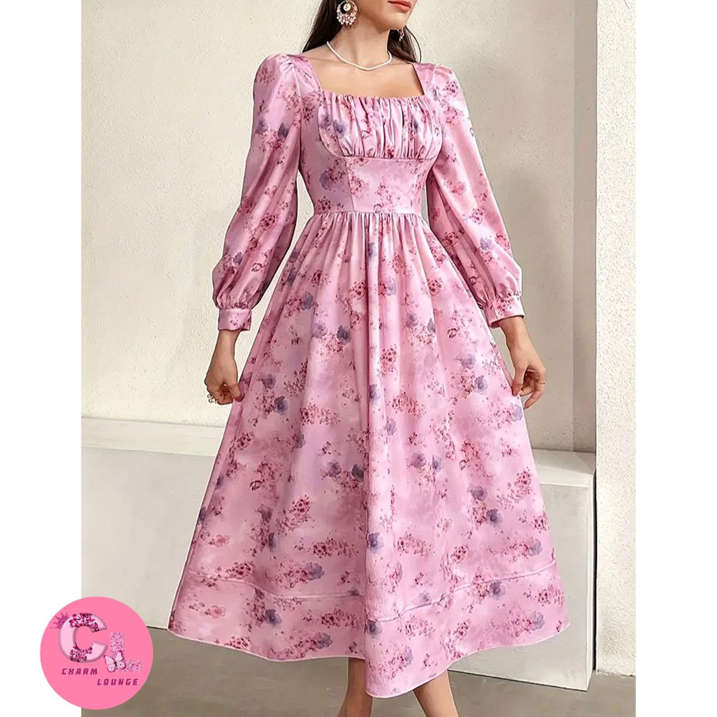 Korean Floral Maxi dress