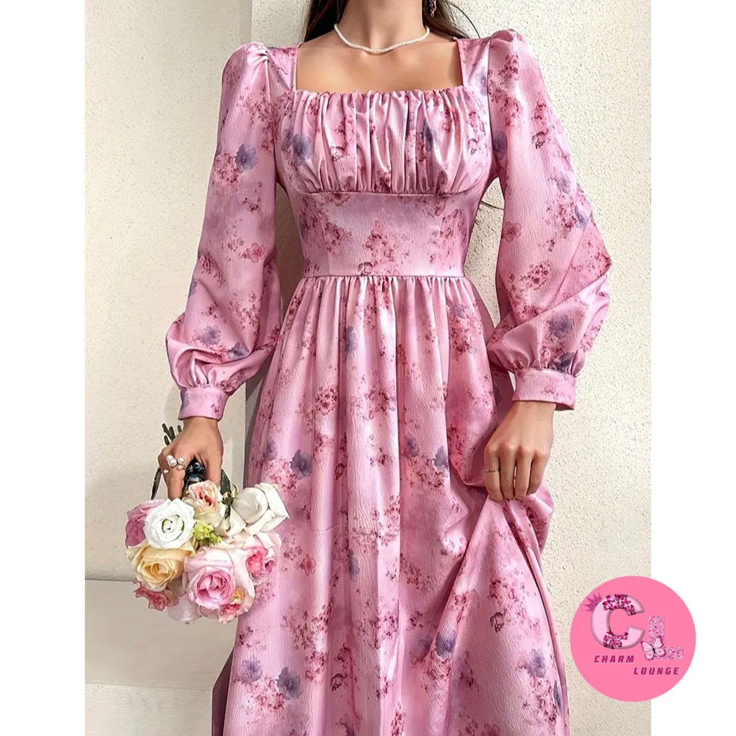 Korean Floral Maxi dress