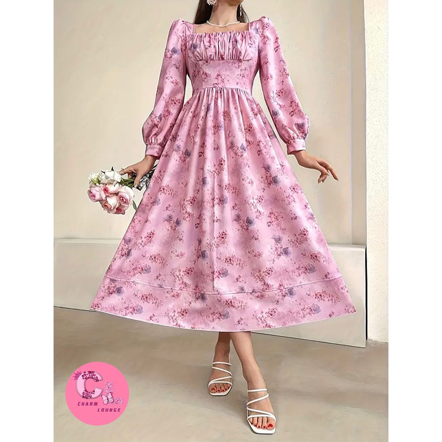 Korean Floral Maxi dress