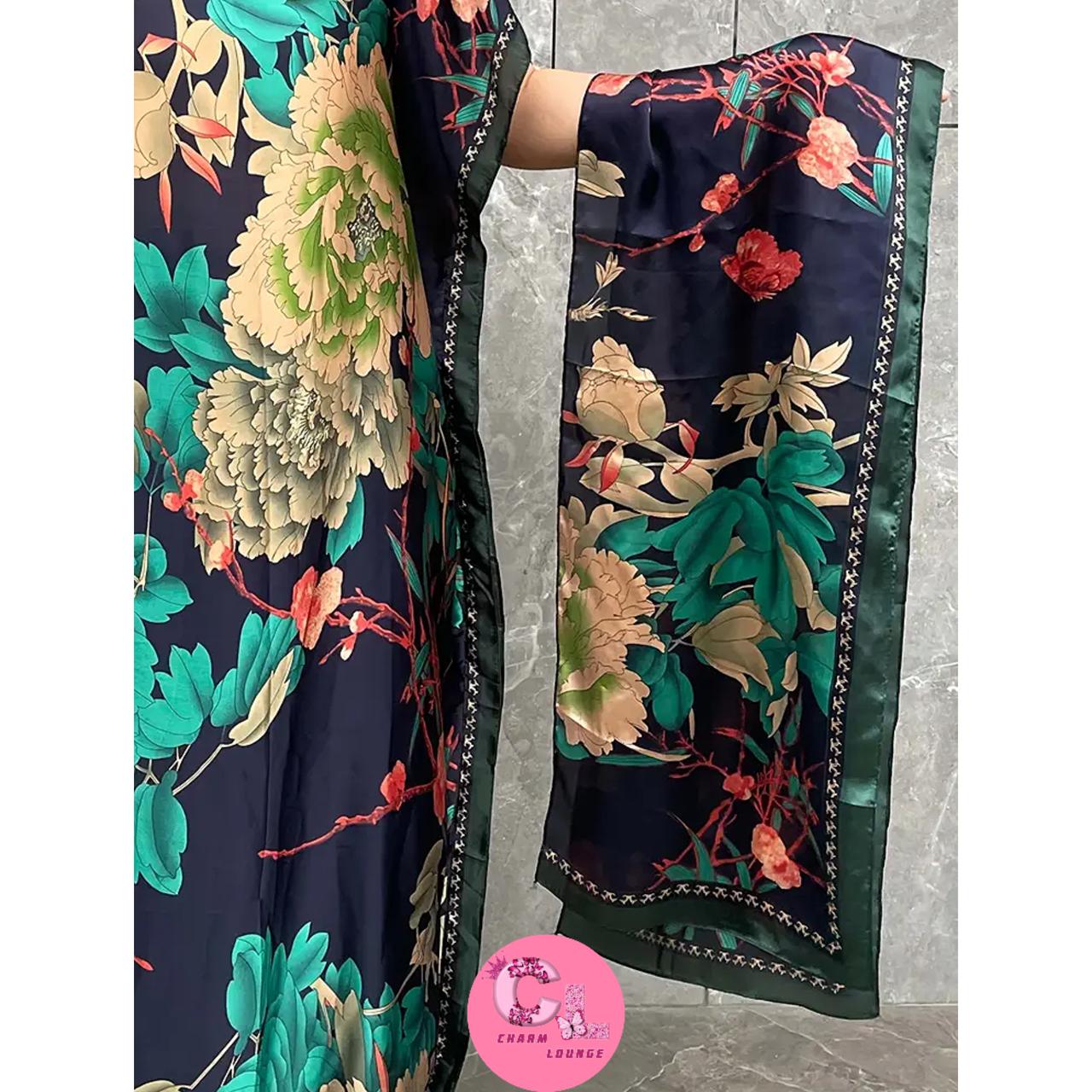 2pcs Silk Satin Maxi Dress