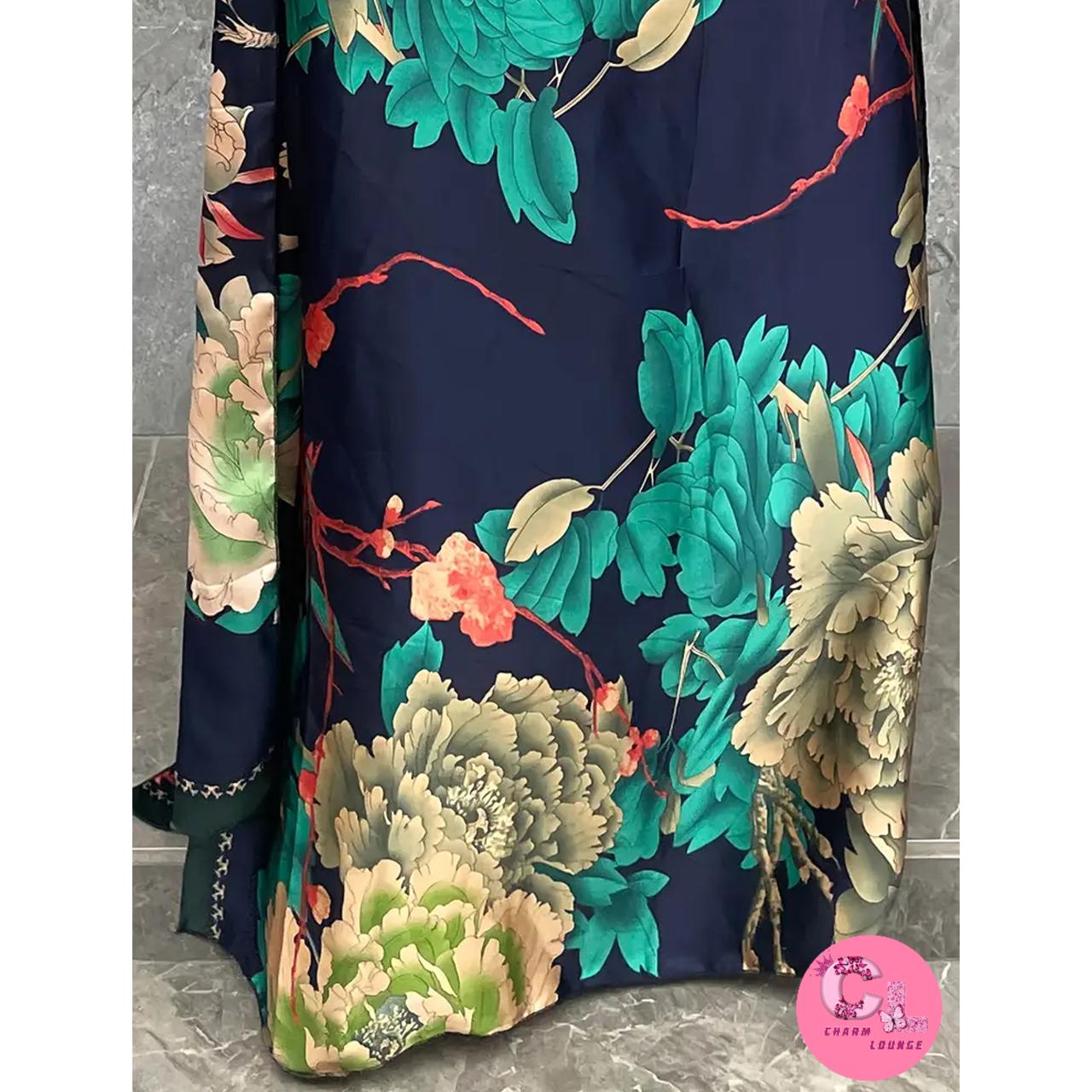 2pcs Silk Satin Maxi Dress