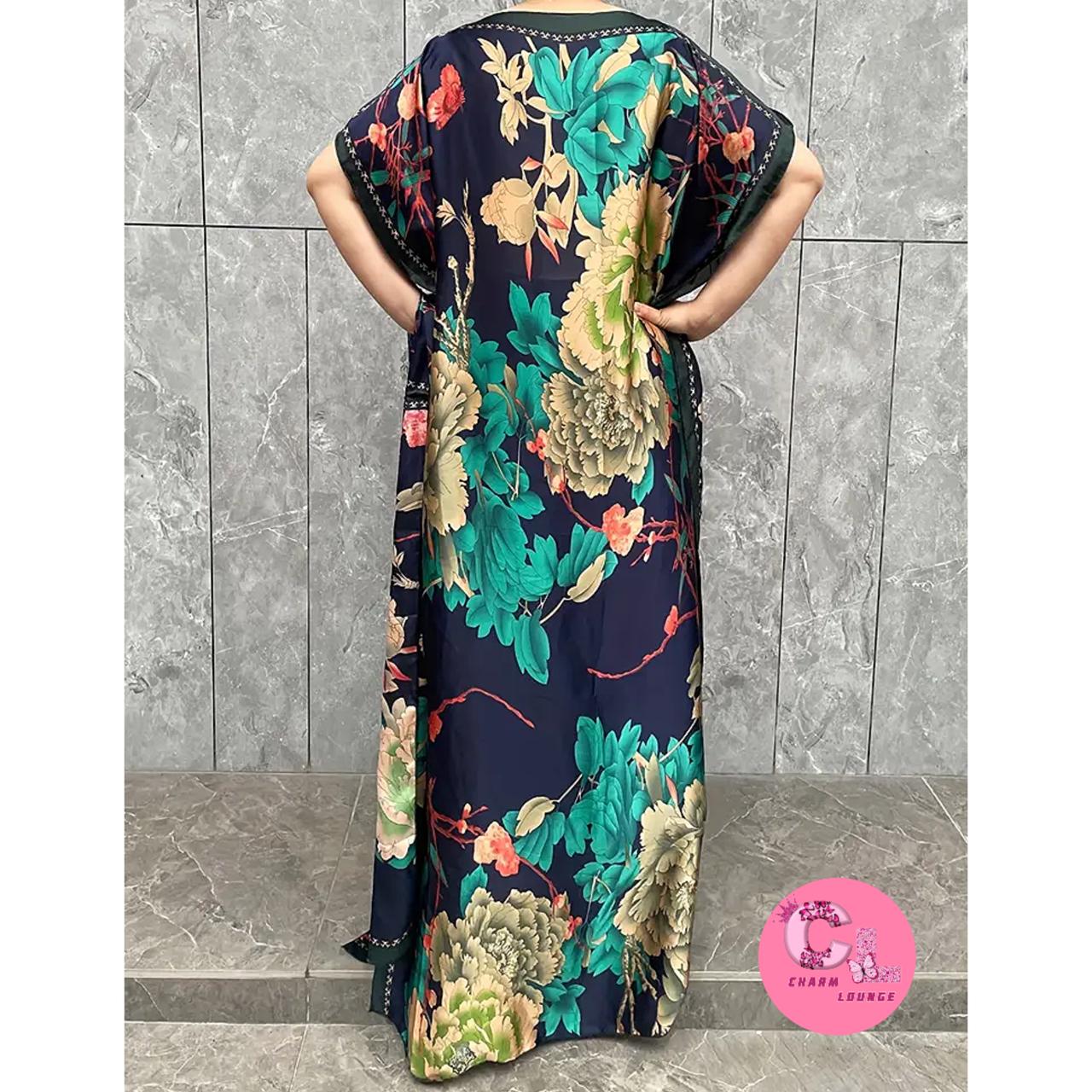 2pcs Silk Satin Maxi Dress