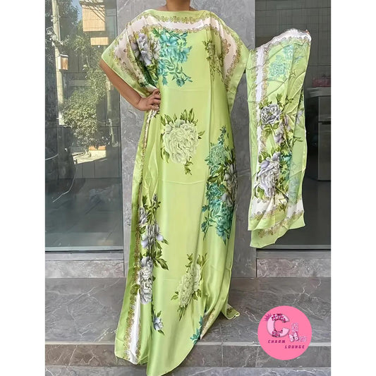 2pcs Silk Satin Maxi Dress