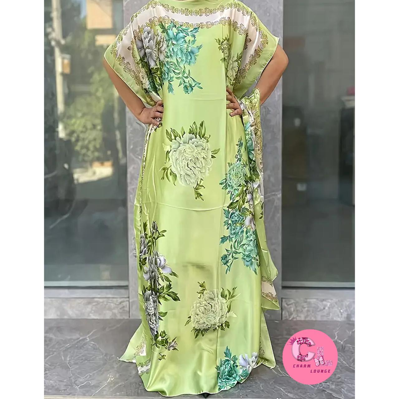 2pcs Silk Satin Maxi Dress