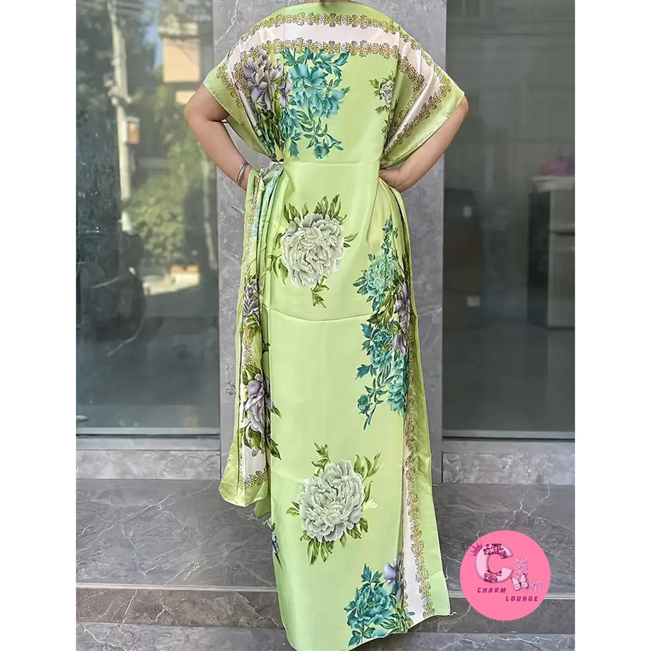2pcs Silk Satin Maxi Dress