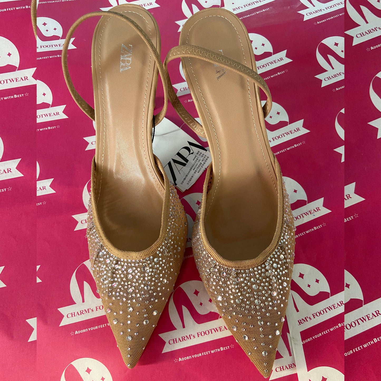 ZARA beige blingy Heels