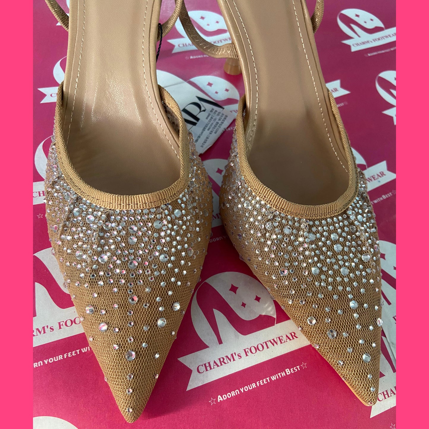 ZARA beige blingy Heels