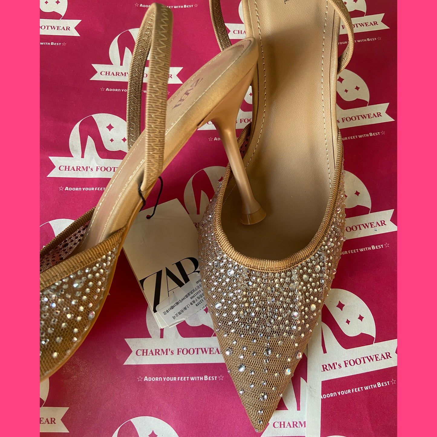 ZARA beige blingy Heels
