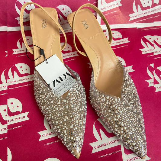 ZARA pearls transparent heels