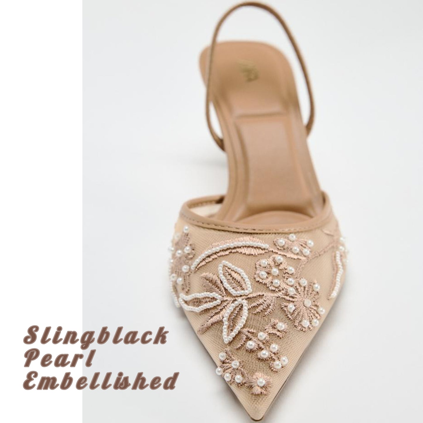 ZARA Pearl Embellished Heels ( PreOrder )
