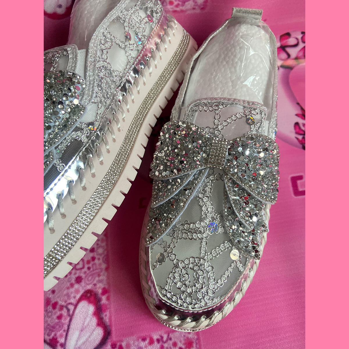 Korean Bow Mesh Sneakers