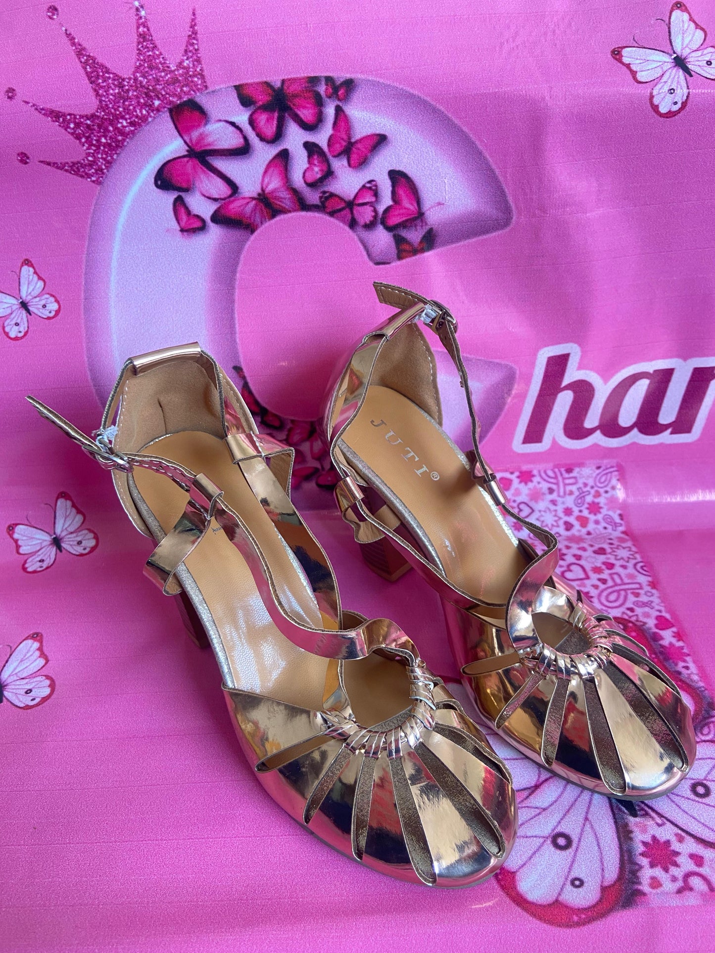 Metallic Block HighHeels