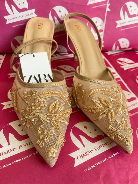 ZARA beige Heels
