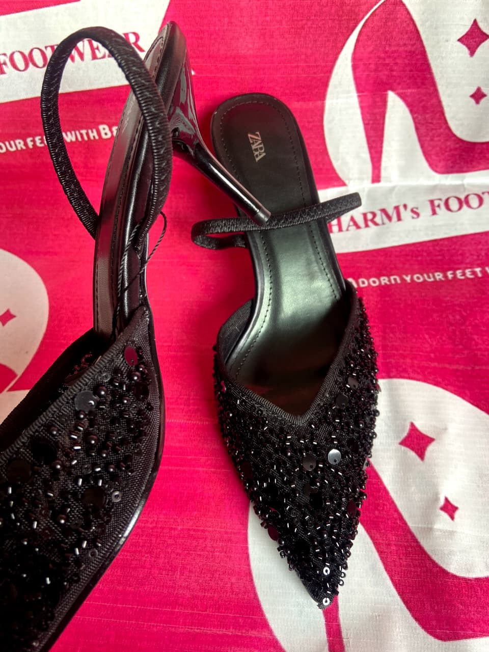Black ZARA Slingback Heels