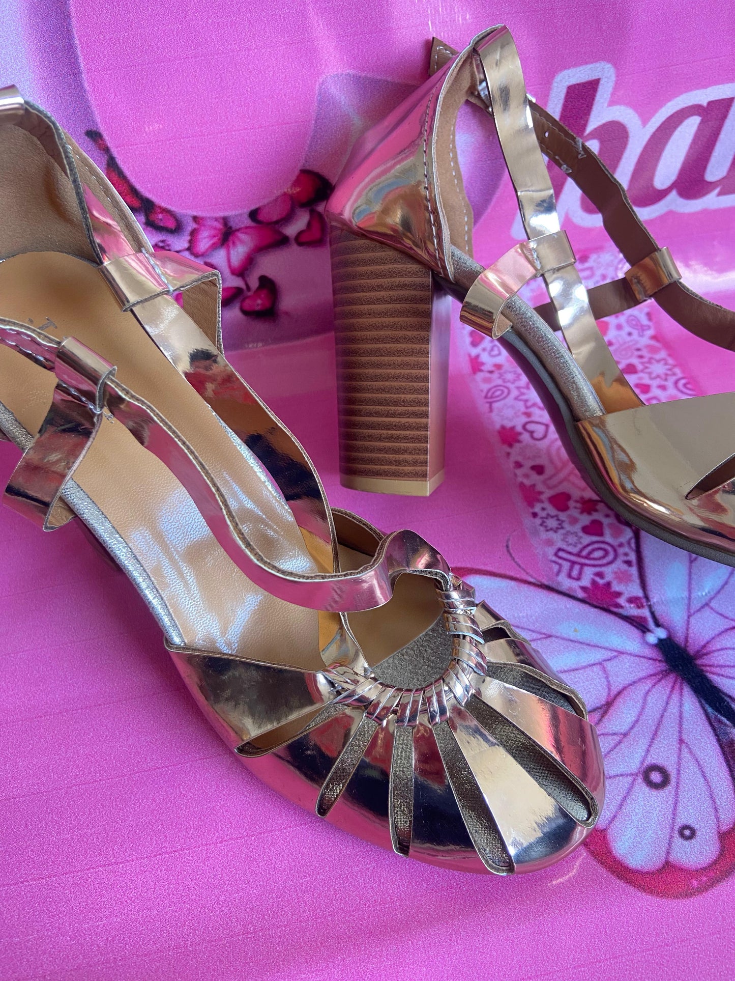 Metallic Block HighHeels