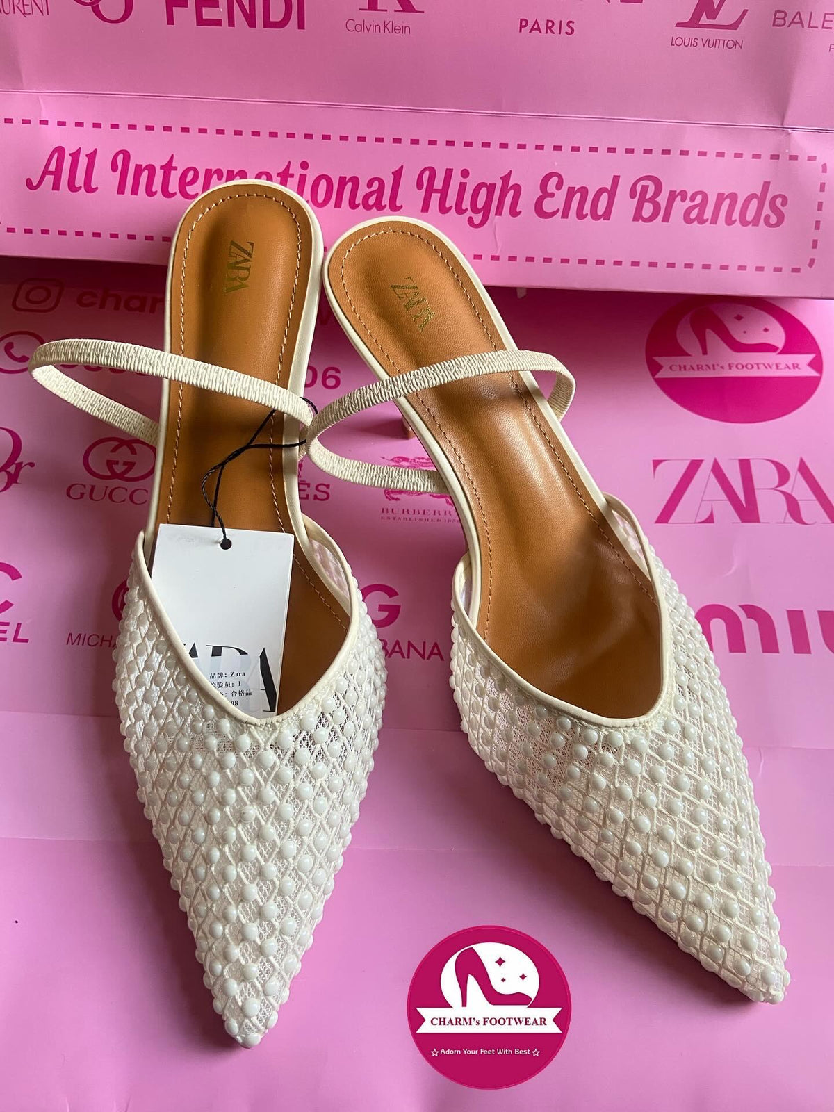 ZARA White Heels