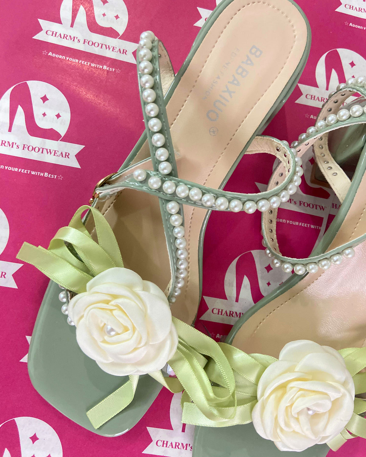 Korean Floral Block heels