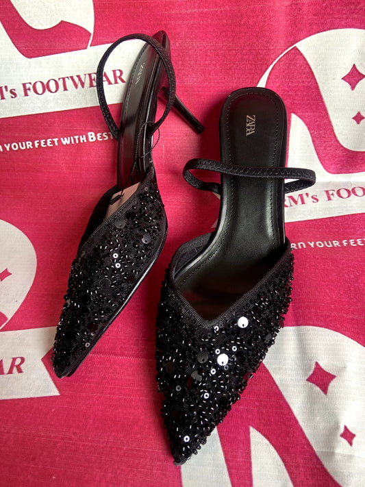 Black ZARA Slingback Heels