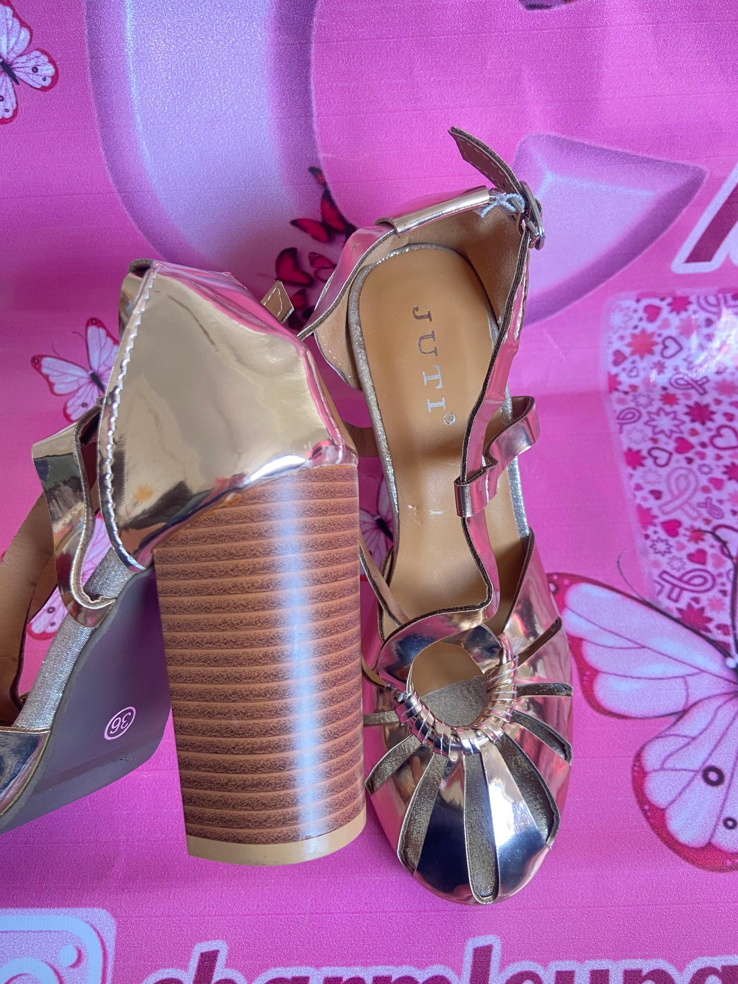 Metallic Block HighHeels