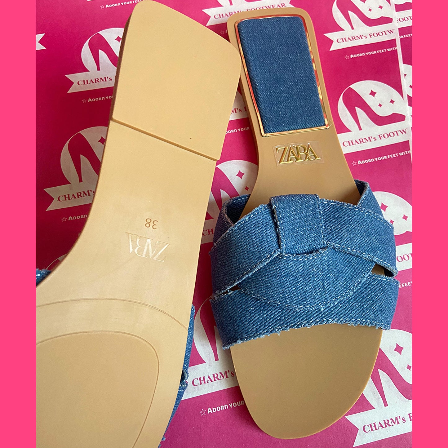 ZARA denim Slides ( PreOrder )