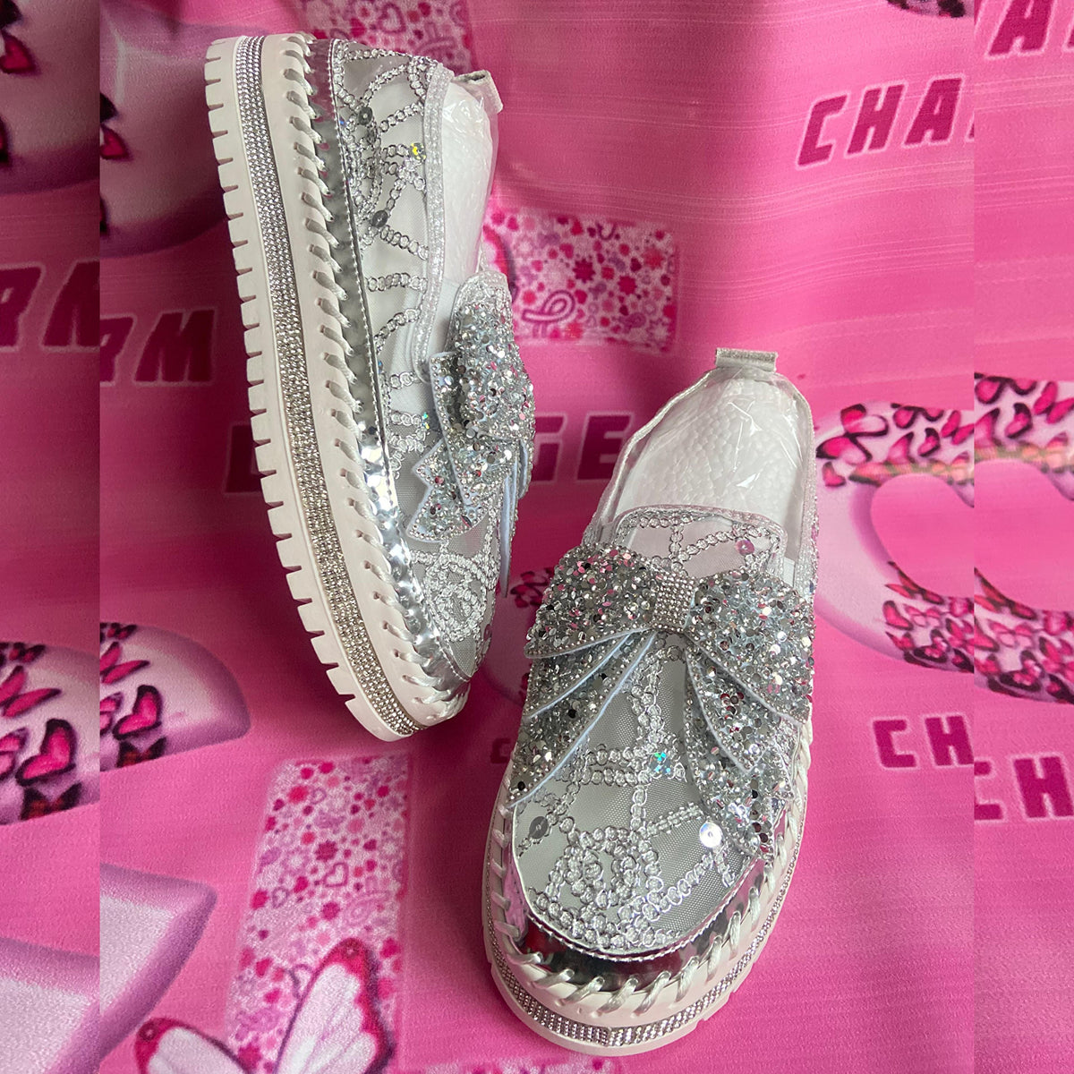 Korean Bow Mesh Sneakers